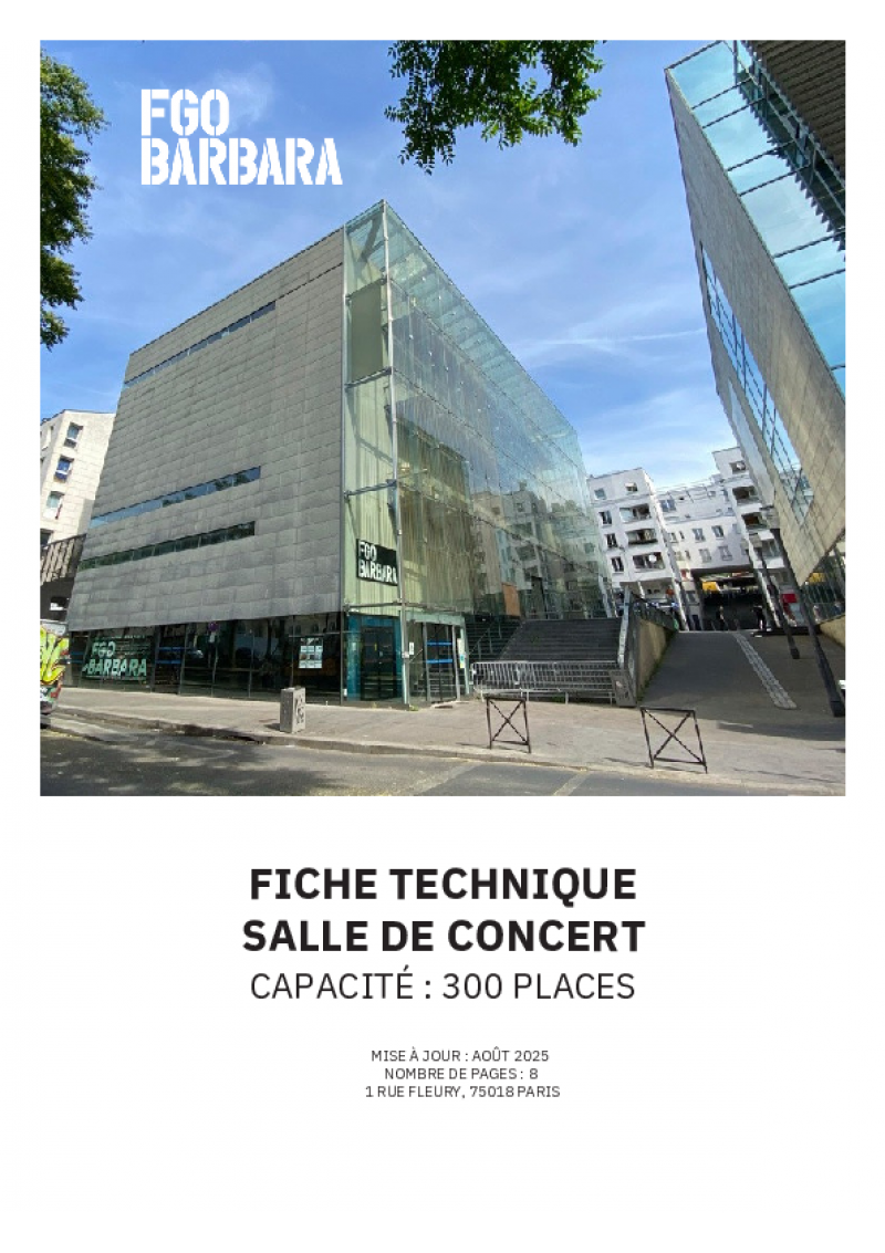 Fiche Technique Salle de Concert - août 2025